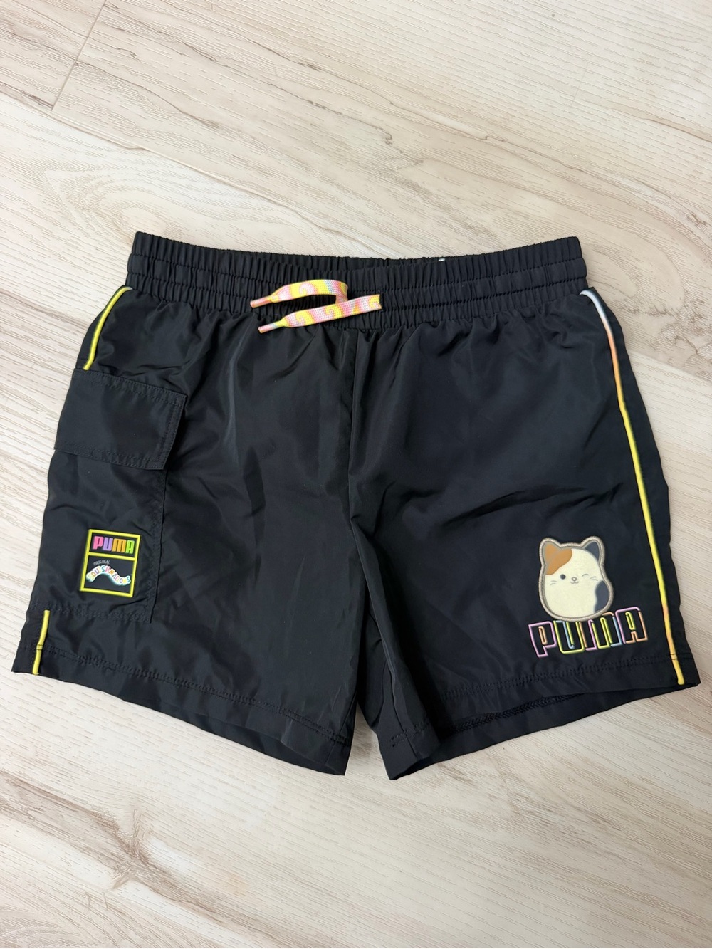 Puma Black Girls Active Shorts with Squishmallow Patch
